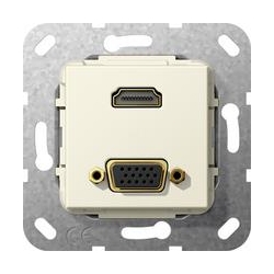 Gira HDMI, VGA Przejściówka Urządzenie p odtynk. kremowy System 55