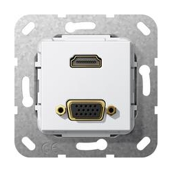 Gira HDMI, VGA Przejściówka Urządzenie p odtynk. biały System 55