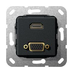 Gira HDMI, VGA Przejściówka Urządzenie p odtynk. czarny matowy System 55