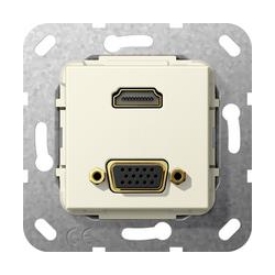 Gira HDMI, VGA Rozgałęźnik kabl. Urządze nie podtynk. kremowy System 55