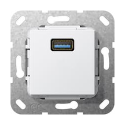 Gira USB 3.0 A Rozgałęźnik kabl. Urządze nie podtynk. biały System 55
