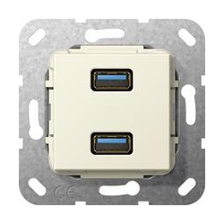 Gira USB 3.0 A podwójny Przejściówka Urz ądzenie podtynk. kremowy System 55
