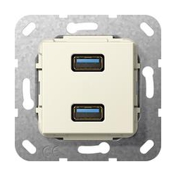 Gira USB 3.0 A podwójny Rozgałęźnik kabl . Urządzenie podtynk. kremowy System 55