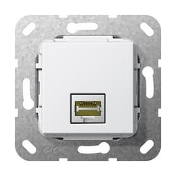 Gira MJ RJ45 kat. 6A 10 GB Przejściówka Urządzenie podtynk. biały System 55
