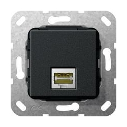 Gira MJ RJ45 kat. 6A 10 GB LSA Plus Urzą dzenie podtynk. czarny mat System 55