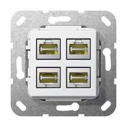 Gira MJ RJ45 kat.6A 10 GB poczw. Przejś. Urządzenie podtynk. biały System 55