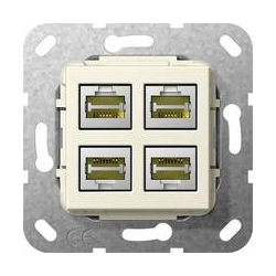 Gira MJ RJ45 kat.6A 10 GB poczw. LSA Plu s Urządzenie podtynk. kremowy