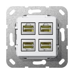 Gira MJ RJ45 kat.6A 10 GB poczw. LSA Plu s Urządzenie podtynk. biały System 55