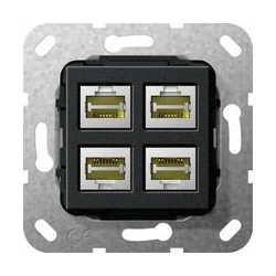 Gira MJ RJ45 kat.6A 10 GB poczw. LSA Plu s Urządz podtynk. czarny mat System 55