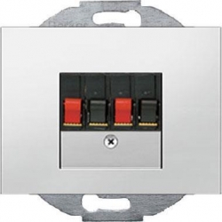 HAGER POLO Berker K.5 Gniazdo głośnikowe podw. aluminium 457305+10357003