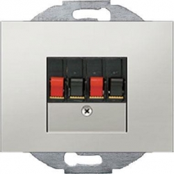 HAGER POLO Berker K.5 Gniazdo głośnikowe podw. stal szlachetna 457305+10357004
