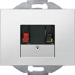 HAGER POLO Berker K.5 Gniazdo głośnikowe poj. aluminium 457205+10357003