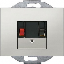 HAGER POLO Berker K.5 Gniazdo głośnikowe poj. stal szlachetna 457205+10357004