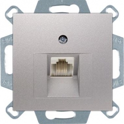 HAGER POLO Berker B.kwadrat Gniazdo komp uterowe pojedyncze aluminium 1xRJ45 kat. 6e ekranowane 455401+14071404
