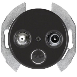 HAGER POLO Berker R.classic gniazdo RTV czarny 53455012+12032045