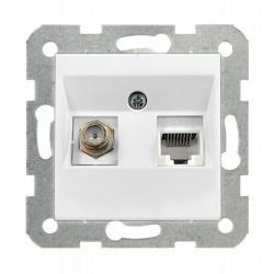 VIKO KARRE Panasonic Gniazdo komputerowe 1 x RJ45 KAT. 5e + gniazdo typu F / TV biały 9096363210