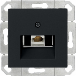 Gniazdo komputerowe poj. RJ45 cat. 6 Gira System 55 czarny mat