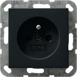 Gira Gniazdo z bolcem z ochr.dz. System 55 czarny mat