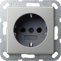 Gira Gniazdo SCHUKO System 55 naturalny stalowy