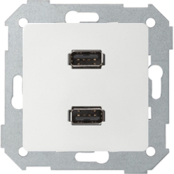 KONTAKT-SIMON Simon 82 gniazdo 2 x USB ładowania (2.0) typ A żeńskie śrubowe białe