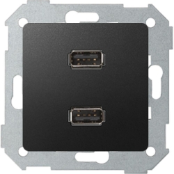 KONTAKT-SIMON Simon 82 gniazdo 2 x USB ładowania (2.0) typ A żeńskie śrubowe grafit