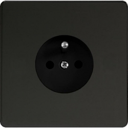 Varilight Metal gniazdo czarny mat B/K bez kołnierza wewnętrznego Linia Metal 16A 250V stal nierdzewna przesłony torów prądowych