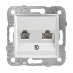 Panasonic LINNERA S Gniazdo komputerowe 2xRJ45 kat.5e biały połysk 91440034