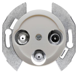 HAGER POLO Berker 1930 gniazdo RTV-2xSAT biały 53455332+106420