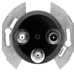 HAGER POLO Berker 1930 gniazdo RTV-2xSAT czarny 53455332+106421