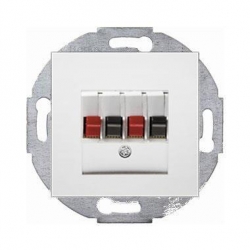 HAGER POLO Berker B.3/B.7 Gniazdo podw. głośnikowe biały mat 457309+10331909