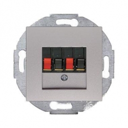 HAGER POLO Berker B.3/B.7 Gniazdo podw. głośnikowe alu mat 457305+10331404