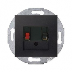 HAGER POLO Berker B.3/B.7 Gniazdo poj. głośnikowe antracyt mat 457205+10331606
