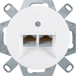 HAGER POLO Berker R.1/R.3 gniazdo komp. podw. kat. 6e biały 4587+14092089
