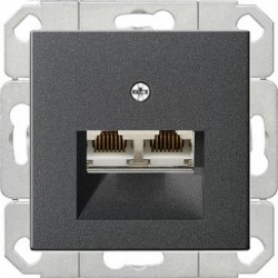 Gniazdo komputerowe podw. RJ45 cat. 5e Gira System 55 antracyt