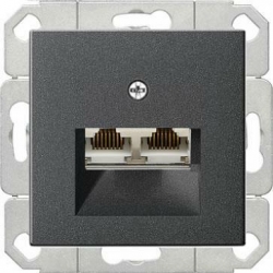 Gniazdo komputerowe podw. RJ45 cat. 6 Gira System 55 antracyt