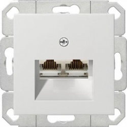 Gniazdo komputerowe podw. RJ45 cat. 5e Gira System 55 biały połysk
