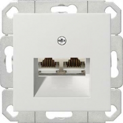 Gniazdo komputerowe podw. RJ45 cat. 6 Gira System 55 biały mat