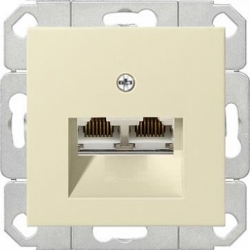 Gniazdo komputerowe podw. RJ45 cat. 5e Gira System 55 kremowy