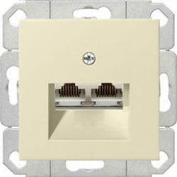 Gniazdo komputerowe podw. RJ45 cat. 6 Gira System 55 kremowy