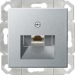 Gniazdo komputerowe poj. RJ45 cat. 6 Gira System 55 aluminium