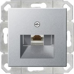 Gniazdo komputerowe poj. RJ45 cat. 5e Gira System 55 aluminium