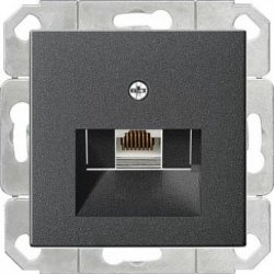 Gniazdo komputerowe poj. RJ45 cat. 5e Gira System 55 antracyt