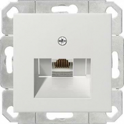 Gniazdo komputerowe poj. RJ45 cat. 6 Gira System 55 biały mat