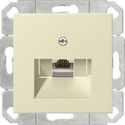 Gniazdo komputerowe poj. RJ45 cat. 6 Gira System 55 kremowy
