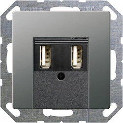 Gniazdo USB ładowania Gira E22 stal szlachetna