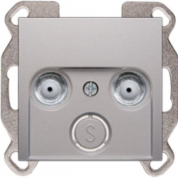 HAGER POLO Berker B.kwadrat Gniazdo RTV szerokopasm aluminium 53455111+12031404
