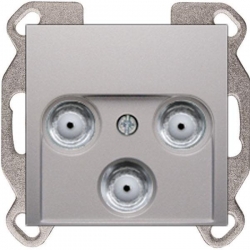 HAGER POLO Berker B.kwadrat Gniazdo 3F multimedialne Vectra aluminium mat