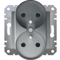SCHNEIDER ELECTRIC ASFORA Gniazdo podwójne z/u stal EPH9810262