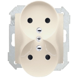 KONTAKT-SIMON Simon 82 gniazdo podwójne z/u do ramek Simon 82 nature beżowe 16A 250V