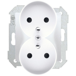 KONTAKT-SIMON Simon 82 gniazdo podwójne z/u do ramek Simon 82 nature biały 16A 250V